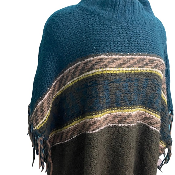 Free people labyrinth poncho army multi sz- XS - Picture 5 of 6